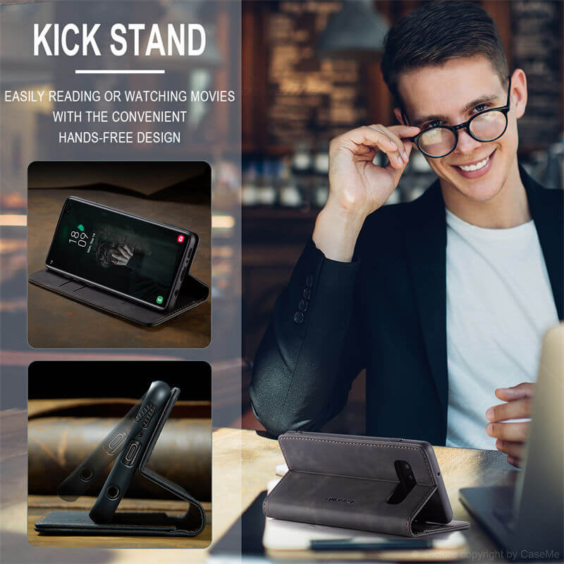 CaseMe Samsung Galaxy S10 Plus Wallet Suede Leather Case - Image 4