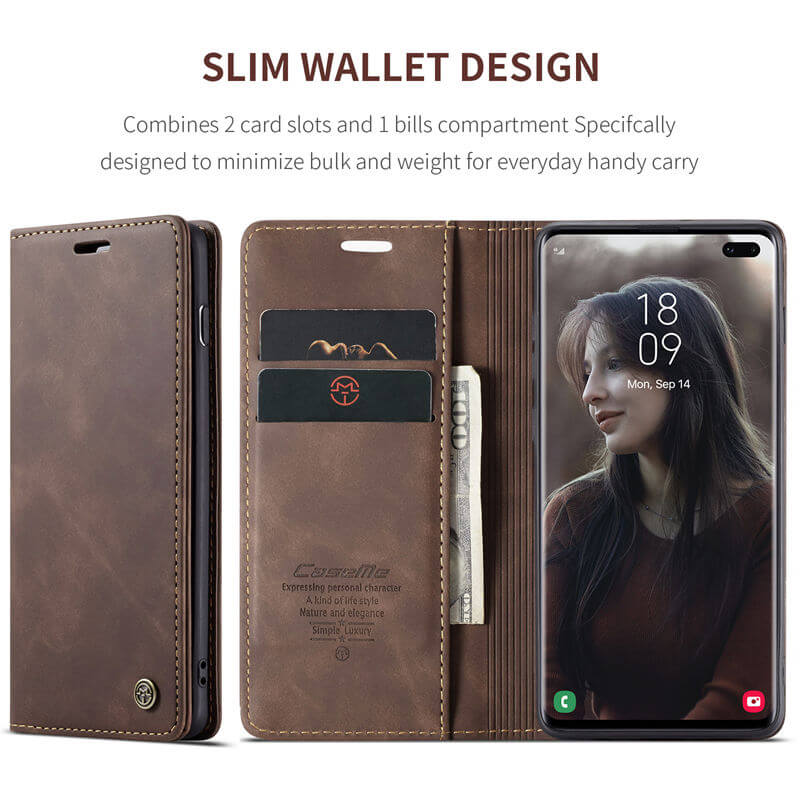 CaseMe Samsung Galaxy S10 5G Wallet Suede Leather Case - Image 3