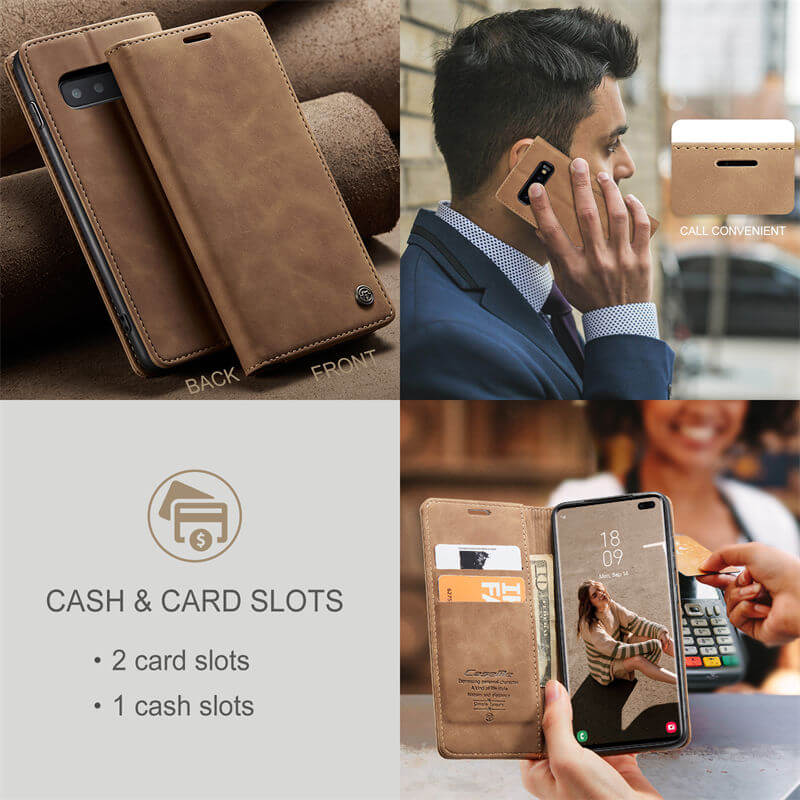 CaseMe Samsung Galaxy S10 Plus Wallet Suede Leather Case - Image 6