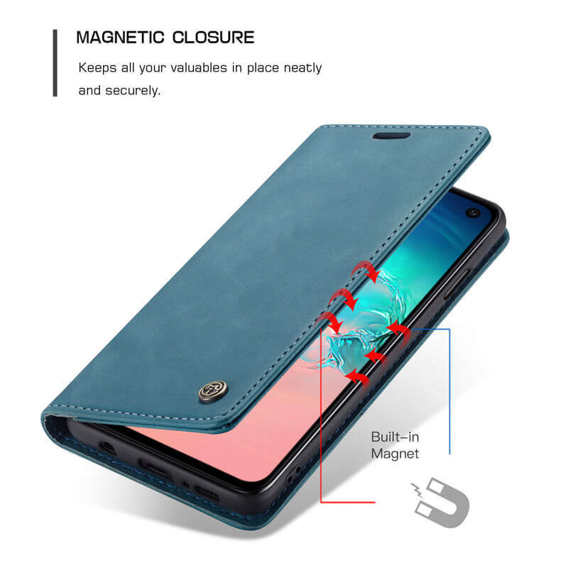 CaseMe Samsung Galaxy S10E Wallet Suede Leather Case - Image 3
