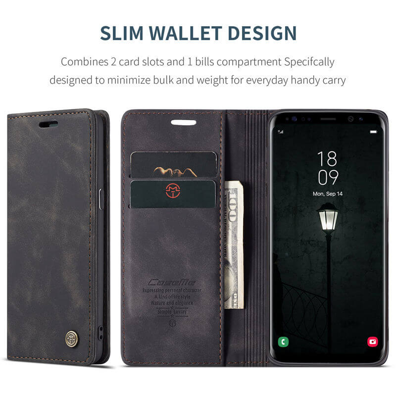 CaseMe Samsung Galaxy S8 Wallet Suede Leather Case - Image 3