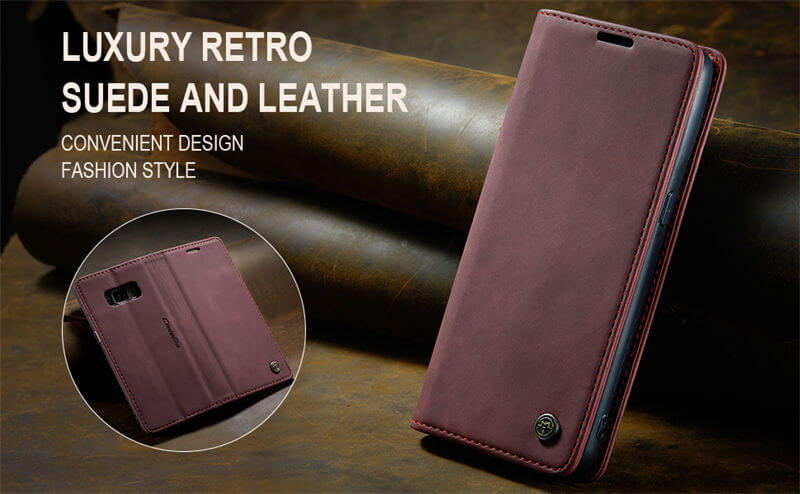CaseMe Samsung Galaxy S8 Wallet Suede Leather Case