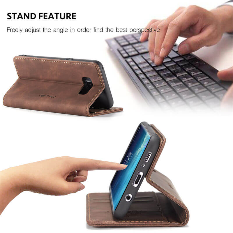CaseMe Samsung Galaxy S8 Plus Wallet Suede Leather Case - Image 5
