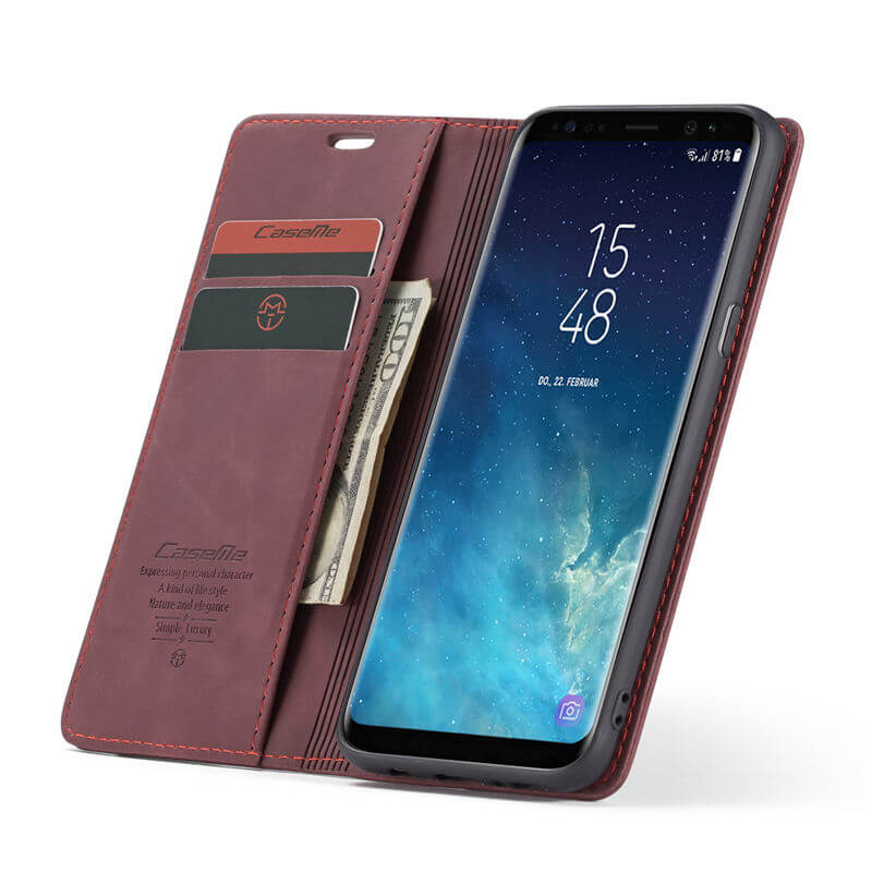 CaseMe Samsung Galaxy S8 Plus Wallet Suede Leather Case - Image 6