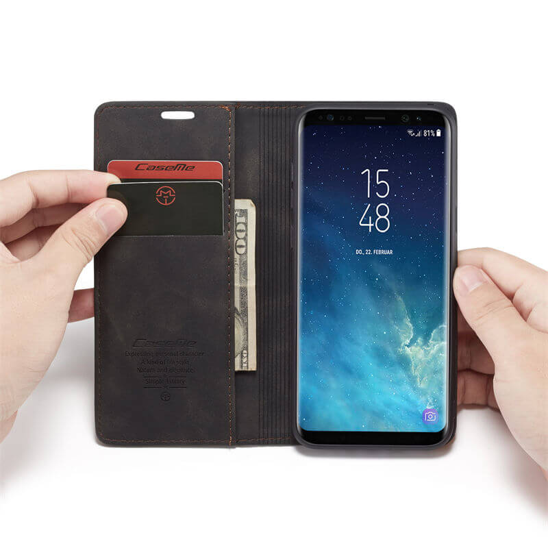 CaseMe Samsung Galaxy S8 Plus Wallet Suede Leather Case - Image 12