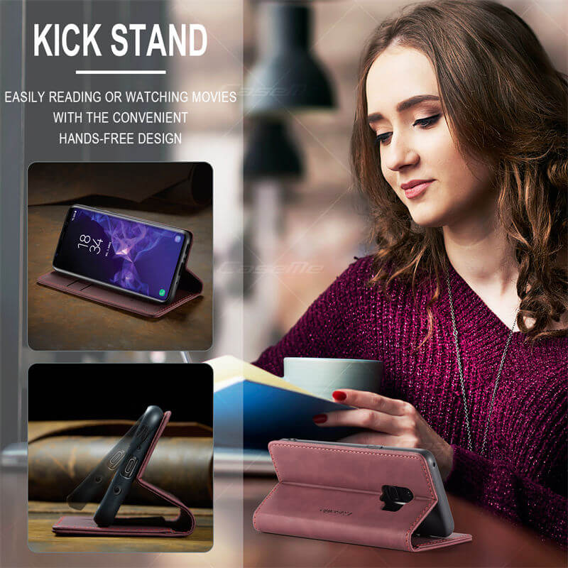 CaseMe Samsung Galaxy S9 Wallet Suede Leather Case - Image 4