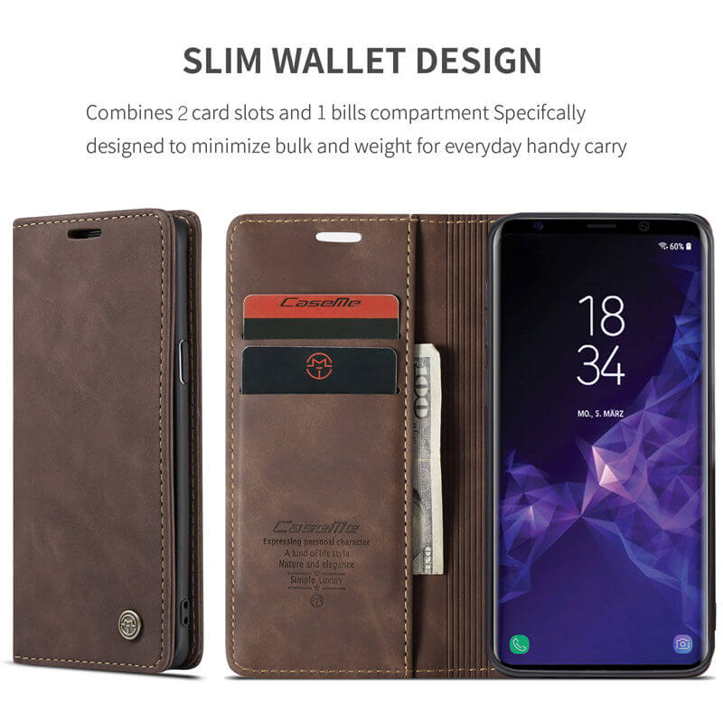 CaseMe Samsung Galaxy S9 Wallet Suede Leather Case - Image 3