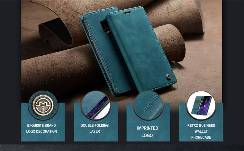 CaseMe Samsung Galaxy S9 Wallet Suede Leather Case