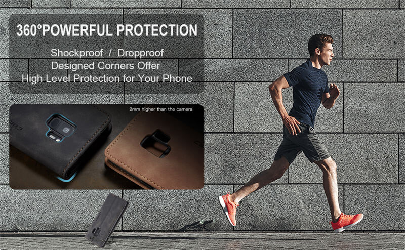 CaseMe Samsung Galaxy S9 Wallet Suede Leather Case