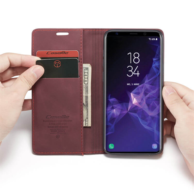 CaseMe Samsung Galaxy S9 Plus Wallet Suede Leather Case - Image 11