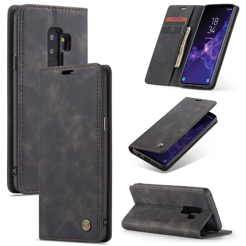 CaseMe Samsung Galaxy S9 Plus Wallet Suede Leather Case