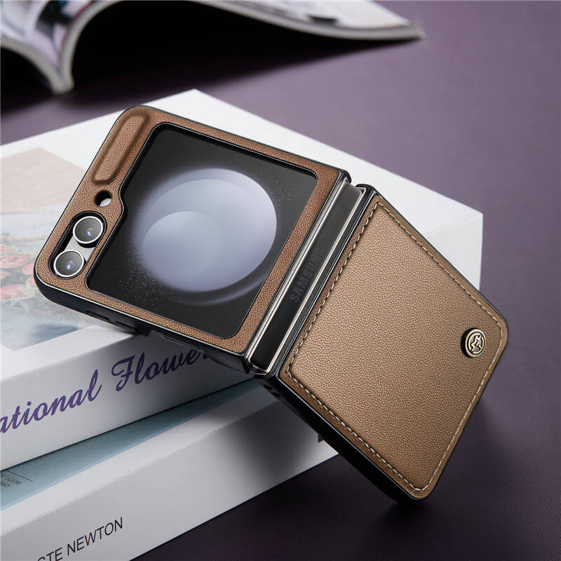 CaseMe Samsung Galaxy Z Flip5 Litchi skin PU Leather Case - Image 11