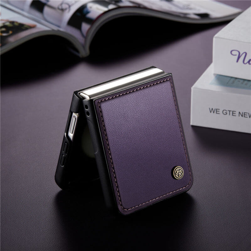 CaseMe Samsung Galaxy Z Flip5 Litchi skin PU Leather Case - Image 12