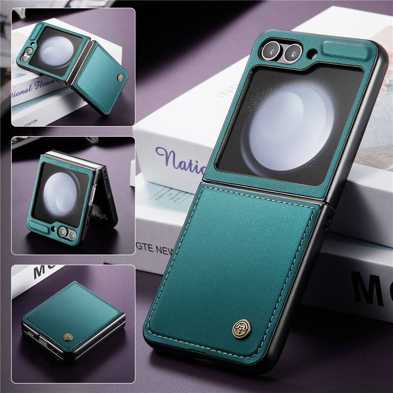 CaseMe Samsung Galaxy Z Flip5 Litchi skin PU Leather Case - Image 16