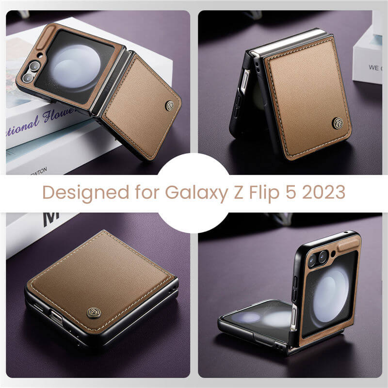 CaseMe Samsung Galaxy Z Flip5 Litchi skin PU Leather Case - Image 6