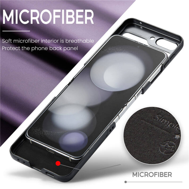 CaseMe Samsung Galaxy Z Flip5 Litchi skin PU Leather Case - Image 7