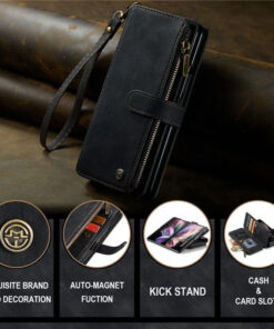 CaseMe Samsung Galaxy Z Fold3 Wallet kickstand Case with Wrist Strap - Image 11