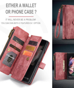CaseMe Samsung Galaxy Z Fold3 Wallet kickstand Case with Wrist Strap - Image 10