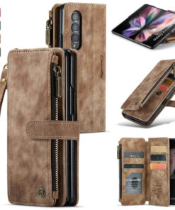 CaseMe Samsung Galaxy Z Fold3 Wallet kickstand Case with Wrist Strap