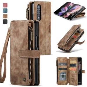 CaseMe Samsung Galaxy Z Fold3 Wallet kickstand Case with Wrist Strap