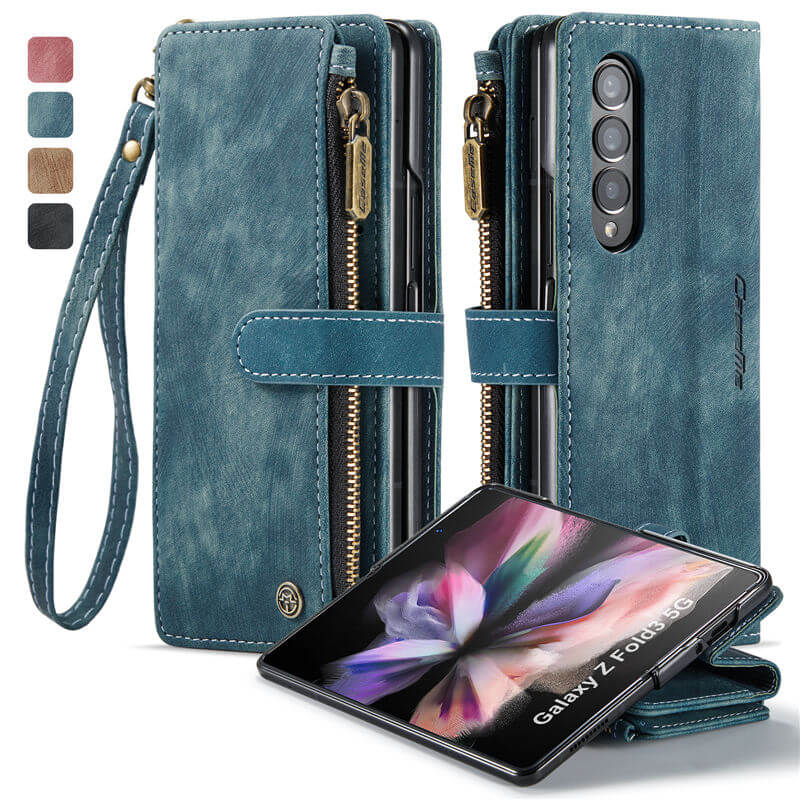 CaseMe Samsung Galaxy Z Fold3 Wallet kickstand Case with Wrist Strap - Image 12