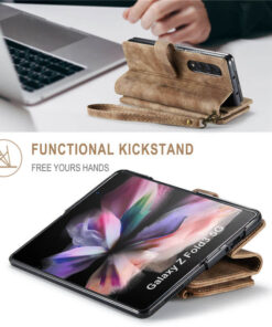 CaseMe Samsung Galaxy Z Fold3 Wallet kickstand Case with Wrist Strap - Image 5