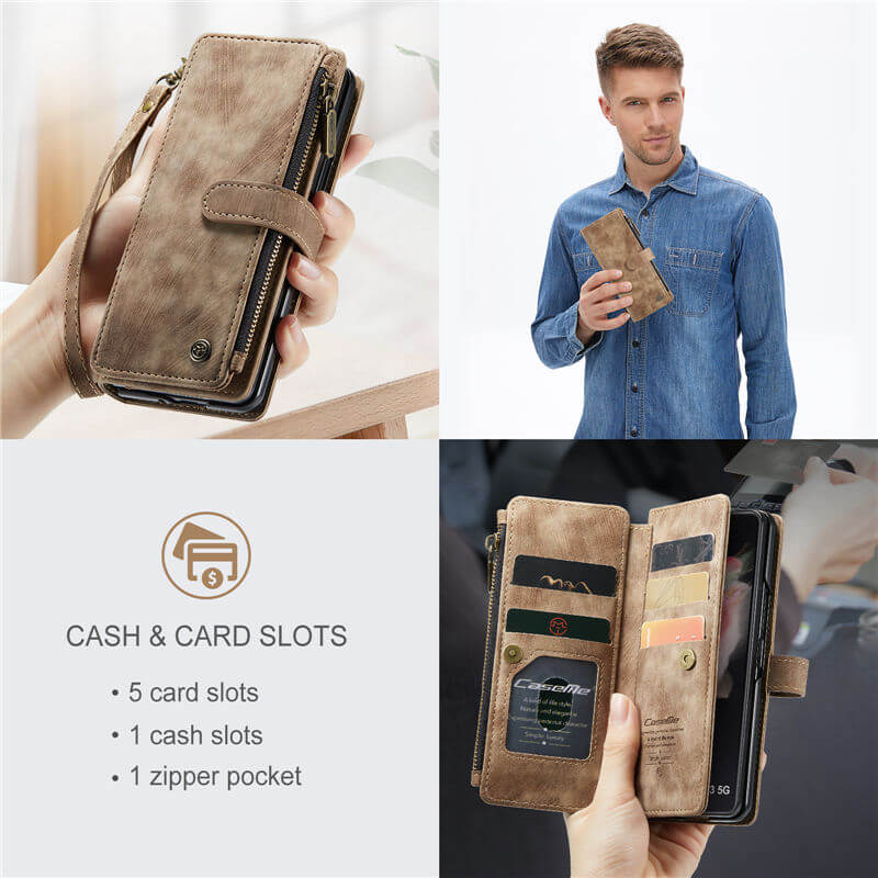 CaseMe Samsung Galaxy Z Fold3 Wallet kickstand Case with Wrist Strap - Image 9
