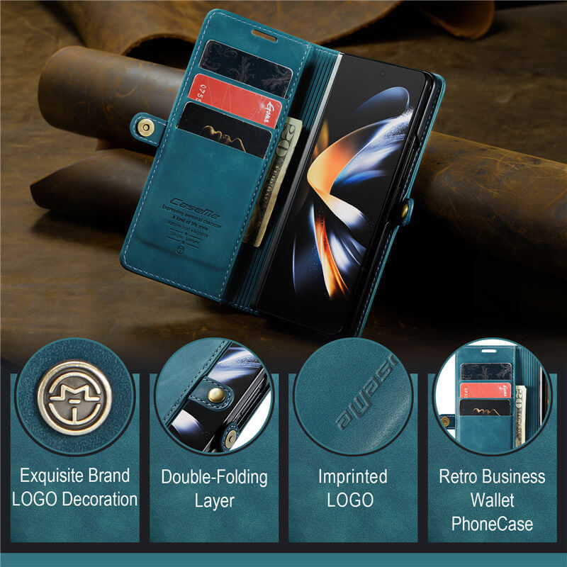 CaseMe Samsung Galaxy Z Fold4 Wallet Suede Leather Case - Image 10