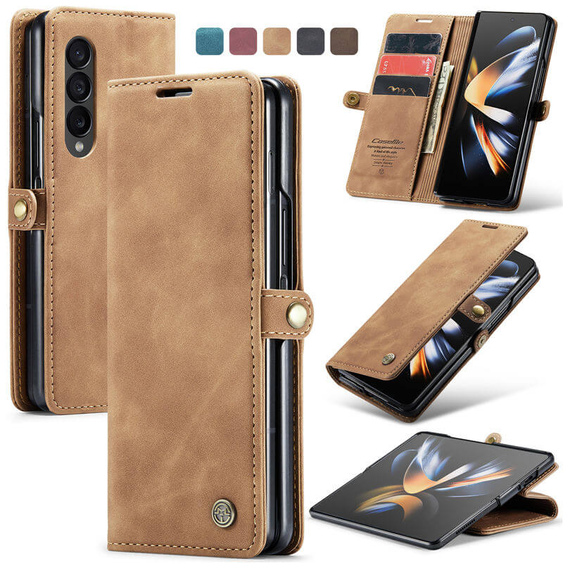 CaseMe Samsung Galaxy Z Fold4 Wallet Suede Leather Case