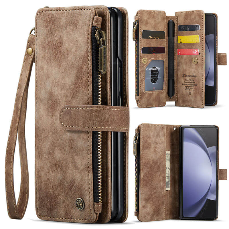 CaseMe Samsung Galaxy Z Fold5 Wallet kickstand Case with Wrist Strap - Image 11