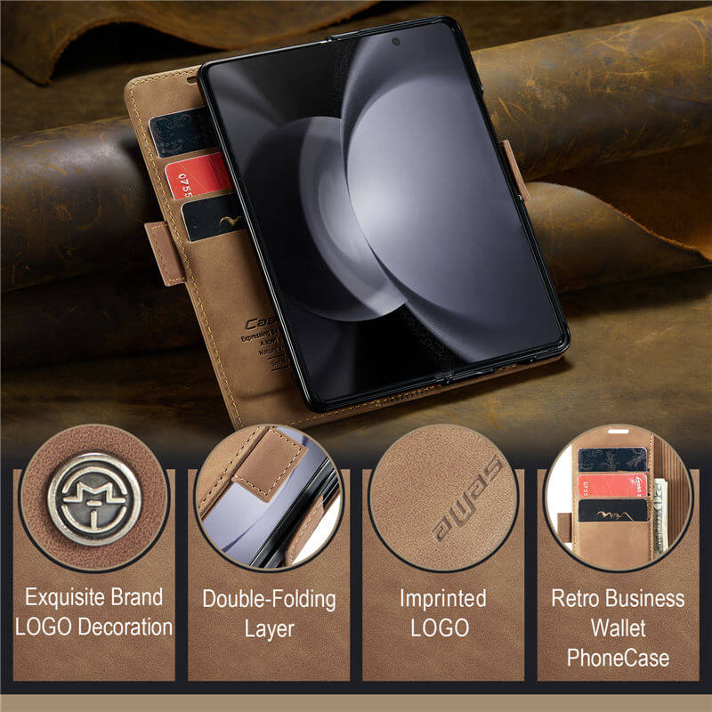 CaseMe Samsung Galaxy Z Fold5 Wallet Suede Leather Case - Image 9