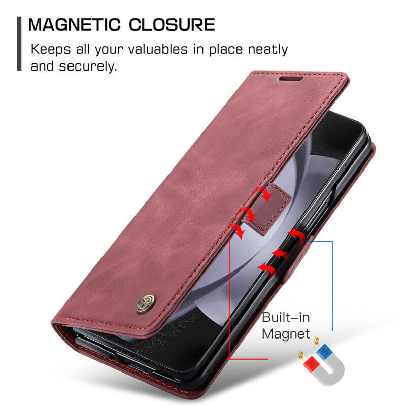 CaseMe Samsung Galaxy Z Fold5 Wallet Suede Leather Case - Image 6