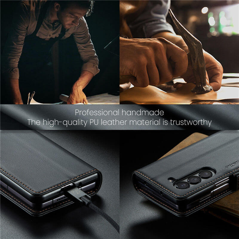 CaseMe Samsung Galaxy Z Fold5 Wallet RFID Blocking Magnetic Buckle Case - Image 10