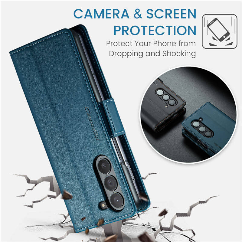 CaseMe Samsung Galaxy Z Fold5 Wallet RFID Blocking Magnetic Buckle Case - Image 11