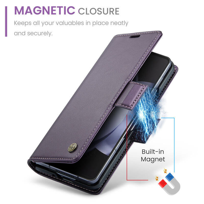 CaseMe Samsung Galaxy Z Fold5 Wallet RFID Blocking Magnetic Buckle Case - Image 8