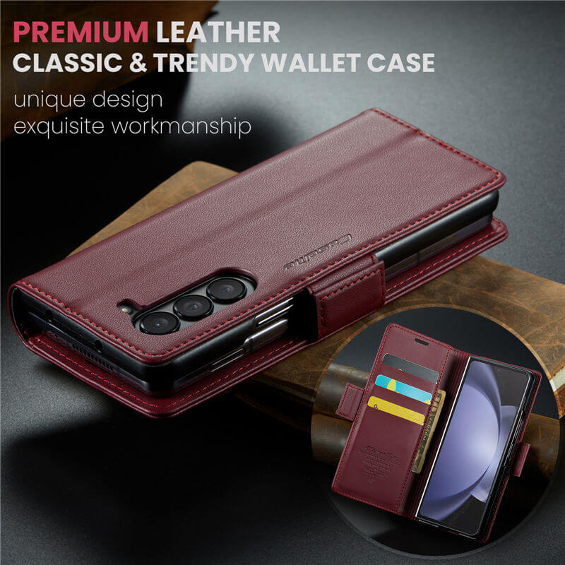 CaseMe Samsung Galaxy Z Fold5 Wallet RFID Blocking Magnetic Buckle Case - Image 9