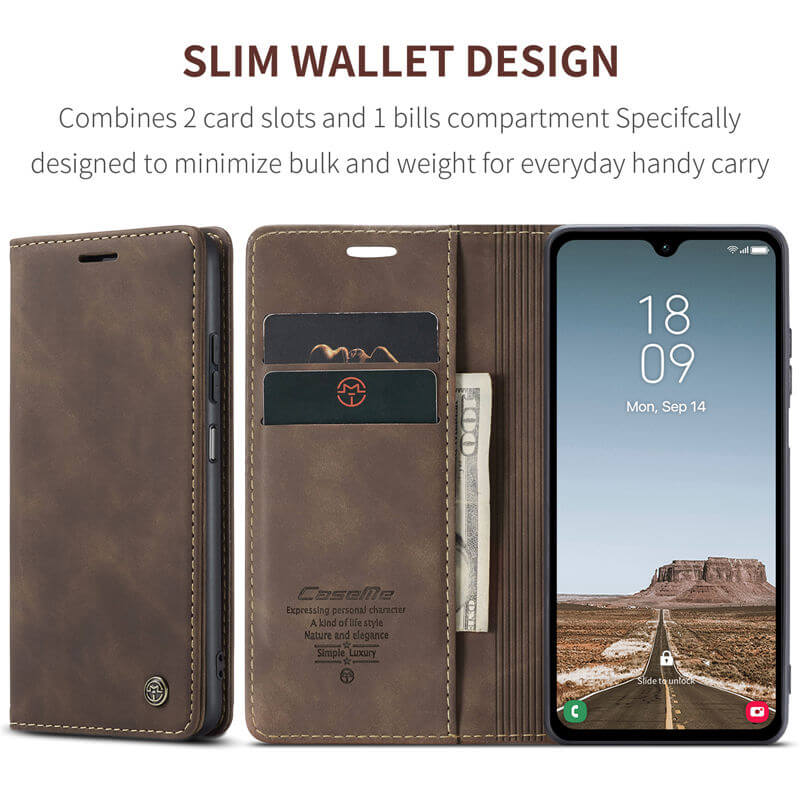 CaseMe Samsung Galaxy A05S Wallet Suede Leather Case - Image 4