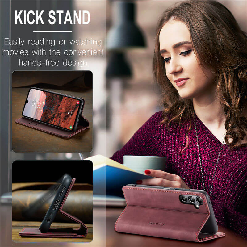 CaseMe Samsung Galaxy A05S Wallet Suede Leather Case - Image 5