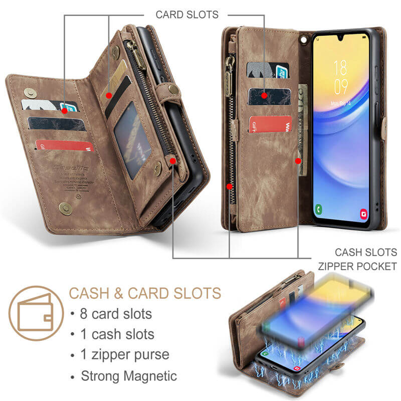 CaseMe Samsung Galaxy A15 Wallet Case with Wrist Strap - Image 4