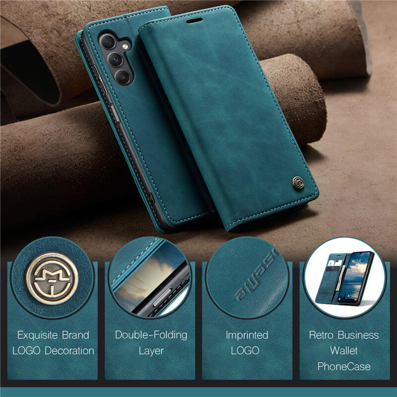 CaseMe Samsung Galaxy A25 Wallet Suede Leather Case - Image 11