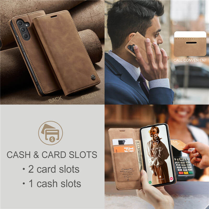 CaseMe Samsung Galaxy A55 Wallet Suede Leather Case - Image 9