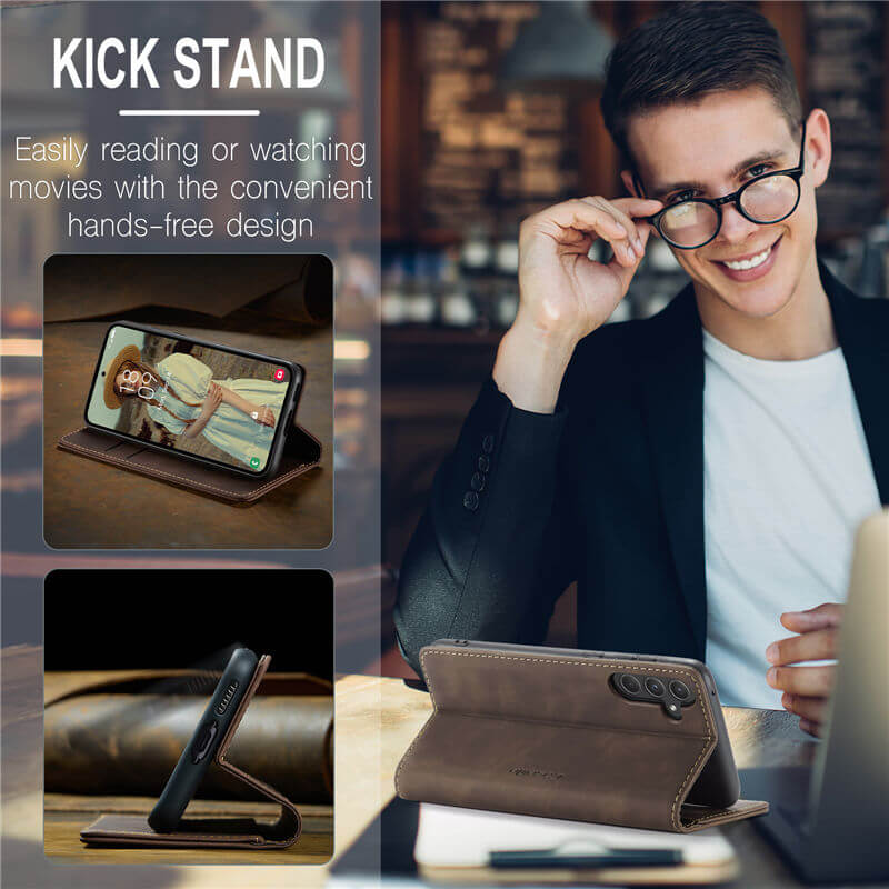 CaseMe Samsung Galaxy A55 Wallet Suede Leather Case - Image 5