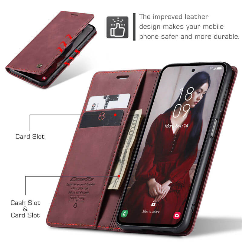 CaseMe Samsung Galaxy A55 Wallet Suede Leather Case - Image 6