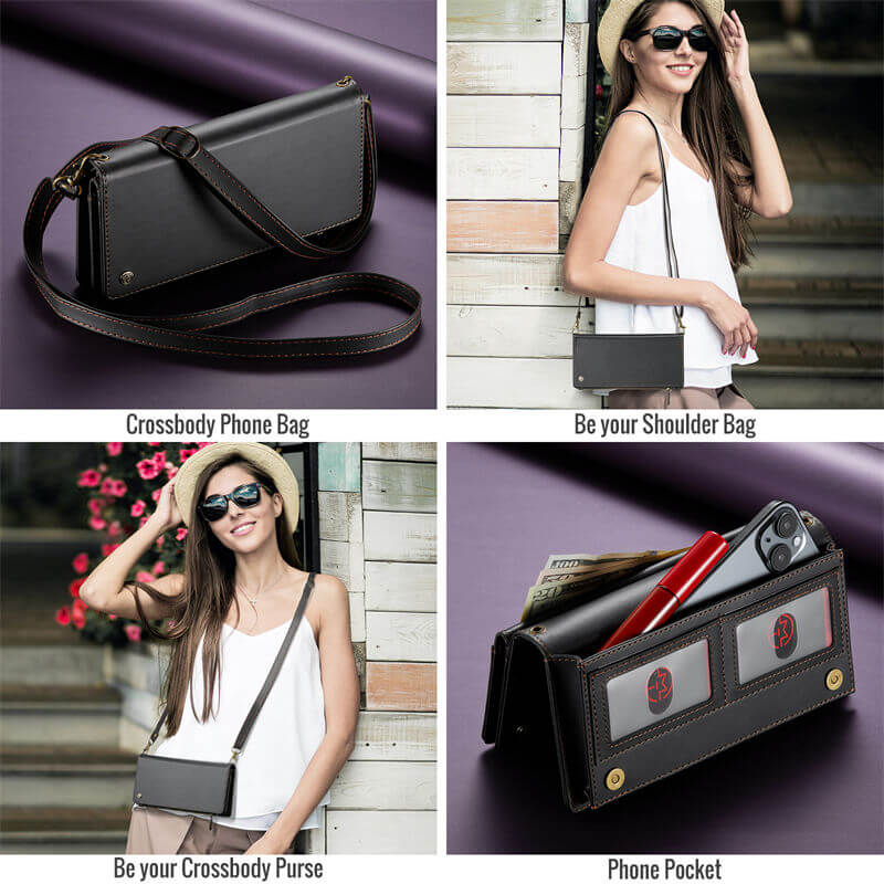 CaseMe 4.0-6.7 inch Universal Wallet Crossbody Bag Phone Case with Lanyard - Image 6