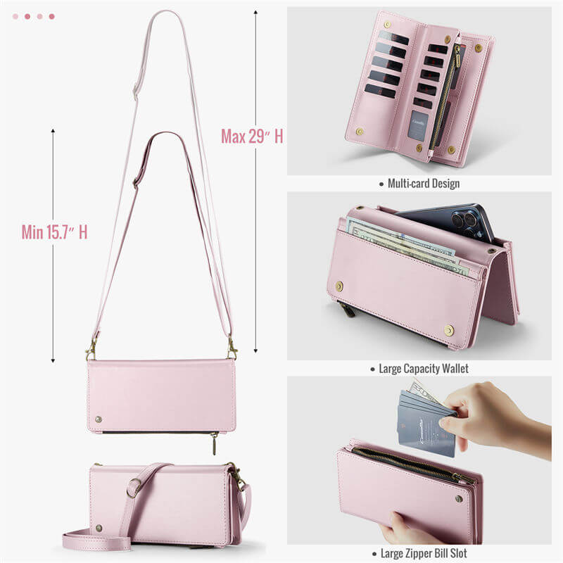 CaseMe 4.0-6.7 inch Universal Wallet Crossbody Bag Phone Case with Lanyard - Image 3