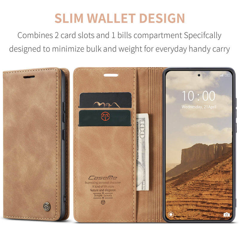 CaseMe Xiaomi 14 Wallet Suede Leather Case - Image 4