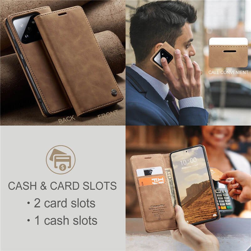 CaseMe Xiaomi 14 Wallet Suede Leather Case - Image 9