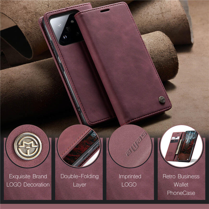 CaseMe Xiaomi 14 Wallet Suede Leather Case - Image 11