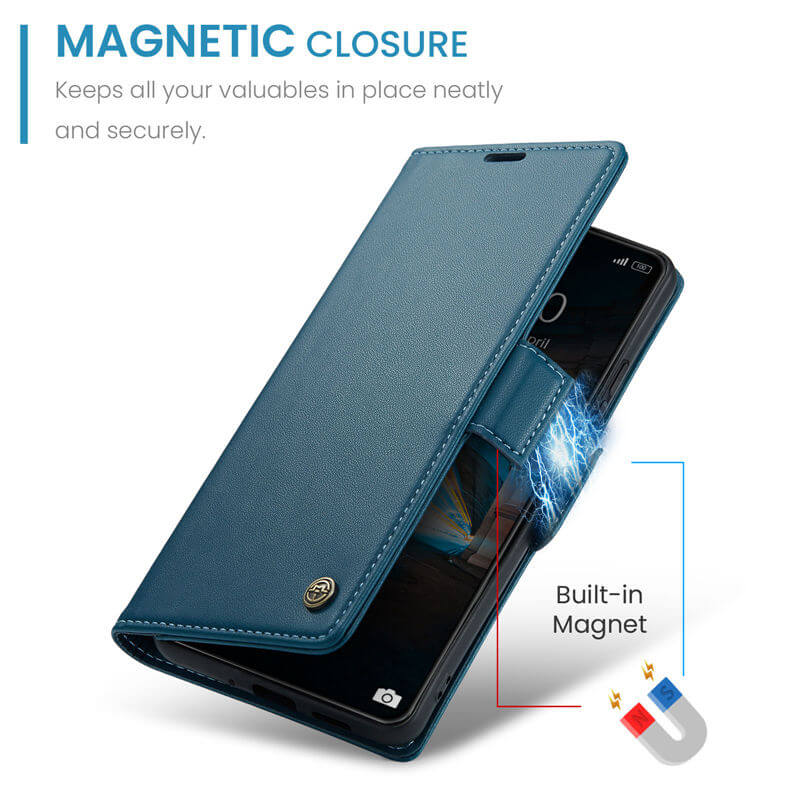 CaseMe Xiaomi 14 Wallet RFID Blocking Magnetic Buckle Case - Image 8