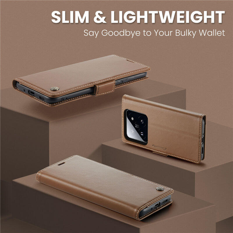 CaseMe Xiaomi 14 Wallet RFID Blocking Magnetic Buckle Case - Image 3